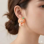 Peach earrings