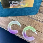 گوشواره سیلیکونی شبرنگ حلقه ای فانتزی