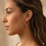 گوشواره نیم حلقه طرح دار