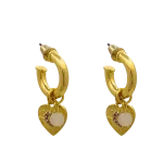 گوشواره میخی نیم حلقه آویزدار