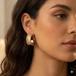 گوشواره حلقه ای شیاردار