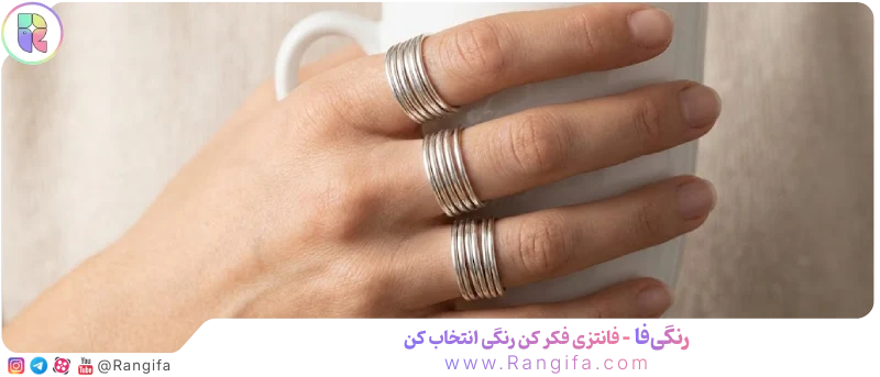 چند انگشتر رینگ ساده و مینیمال روی دست